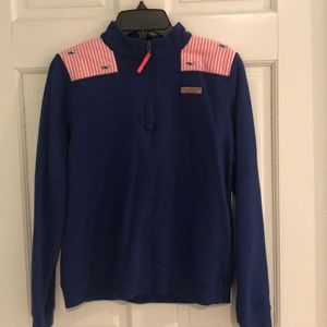 Vineyard Vines Blue and Pink Pullover